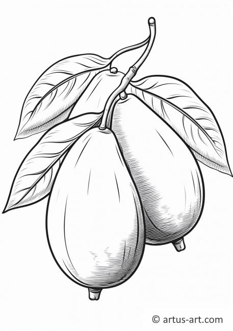 Strona do kolorowania owocu mango